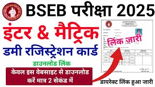 Bihar Board Inter Matric Dummy Registration Card 2024 Download  12th 10th Dummy Registration Card [upl. by Eceirehs491]