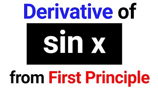 Derivative of sin x from First Principle  Maths Class 11  JP Sir [upl. by Iives]