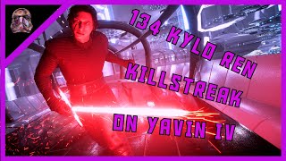 Star Wars Battlefront II 134 Kylo Ren Killstreak Yavin 4  Galactic Assault [upl. by Atinaj]