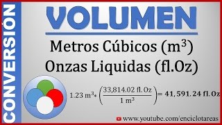 Convertir de Metros Cúbicos m³ a Onzas Liquidas flOz m³ a flOz [upl. by Annahpos]