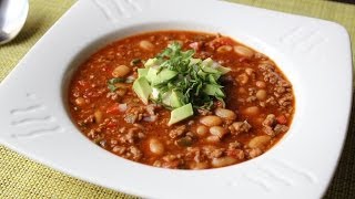 Italian Sausage Chili  Spicy Sausage amp White Bean Chili Recipe [upl. by Bergeman]