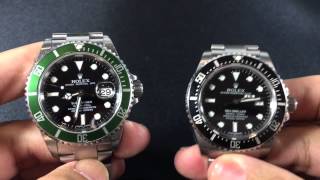 Rolex Submariner 16610LV Kermit vs 116600 Seadweller Comparison  who wins [upl. by Enelec]