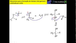 231 Mecanismo para a formação de hidrato  diol geminal  catalisada por ácido [upl. by Kiehl]