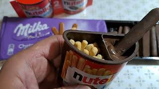 A delicious flavor with Choco Sticks Milka and Nutella amp Go Biscuits [upl. by Neom]