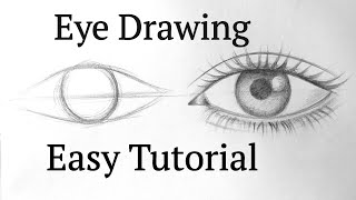 How to draw an eyeeyes easy step by step for beginners Eye drawing easy tutorial with pencil basics [upl. by Lydie786]