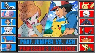 Ash vs Professor Juniper Pokémon SunMoon  Professors Challange [upl. by Relyuc]