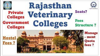 Rajasthan Veterinary Colleges  Private Colleges in Rajasthan Government Colleges [upl. by Bullion]