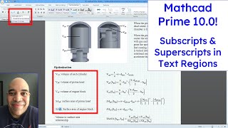 Mathcad Prime 100  Subscripts and Superscripts in Text Blocks and Text Boxes [upl. by Melena234]