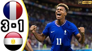 France vs Egypt 3  1 l Extended Highlights amp All Goals Paris Olympics 2024 [upl. by Nerrol]