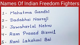 Names Of 20 Great Indian Freedom Fighters  Freedom Fighters Of India  Independence Day15 August [upl. by Airakaz]