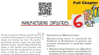 Manufacturing Industries Class 10 Geography Chapter 6 Full Chapter [upl. by Vassili]