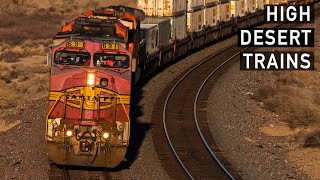 BNSF Freight Trains in the Mojave Desert [upl. by Inajna824]