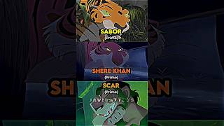 Sabor Vs Shere Khan Vs Scar disney edit lionking junglebook tarzan 1v1 versus shorts fyp [upl. by Euqinay]