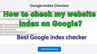 how to check my website index on google chrome google index checker [upl. by Engeddi]