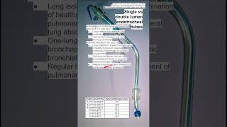 Single vs double lumen endotracheal tubes [upl. by Pepito]