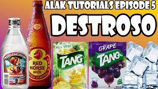 Pinoy Cocktail DESTROSO GIN MIX Red Horse  Gin  Alak Tutorials 105 [upl. by Asor]