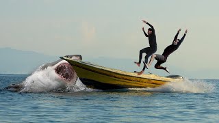 Shark Attack on Fishing Boat 5  A Great White Shark Attack short Movie [upl. by Assenal]