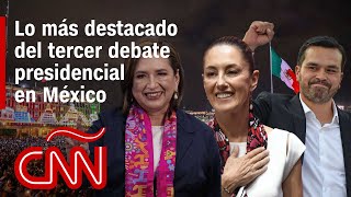 Resumen del tercer debate presidencial entre Sheinbaum Gálvez y Máynez  Elecciones en México 2024 [upl. by Mcnalley218]