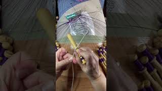 Wait… 🤯 How did you do that 😆 60 second bobbin lace winding tutorial bobbinlace fiberart [upl. by Aivlis279]