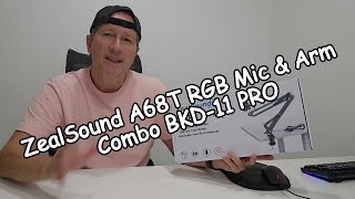 ZealSound A68T RGB Mic amp Arm Combo BKD11 PRO Unboxing and Full Review [upl. by Macur204]