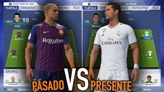 EQUIPO DE LEYENDAS vs EQUIPO MEJORES JUGADORES del HOY  Fifa 19 Experimentos XI Iconos VS XI Mundo [upl. by Adnirak]