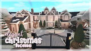 Elegant Christmas Home  Bloxburg Speed Build [upl. by Edroi]