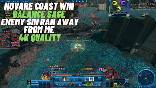 SWTOR PVP Novare Coast Win Balance Sage Didnt die enemy Sin ran away from me [upl. by Rebor]