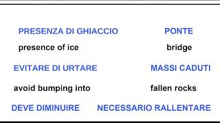 PATENTE B IN ENGLISH CAPITOLO PERICOLO Vocabularies in English Italian MarwinDT CeDCQC2 [upl. by Tuchman]