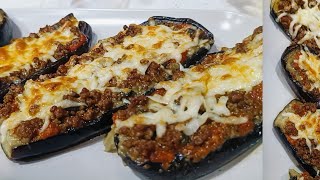 aubergine farcie aux viande hachée très facile وصفة الباذنجان باللحم المفروم رائع و سهل التحضير [upl. by Notgnirrac]