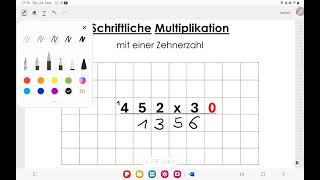 Schriftliche Multiplikation Nr2 mit einer Zehnerzahl [upl. by Galan]