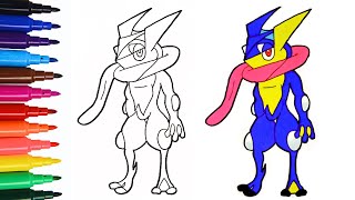 Draw GRENINJA Pokemon  Colouring Pages  art pokemon drawing cartoon greninja [upl. by Aydidey488]