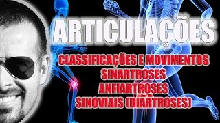 Articulações Sinartroses Anfiartroses e Sinoviais  Classificação e movimentos  VideoAula 035 [upl. by Areemas]