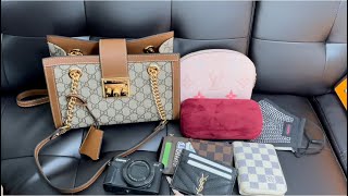 GUCCI PACLOCK GG SHOULDER BAG SMALL  What Fits In My Bag [upl. by Lletnwahs]