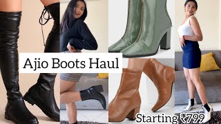 AJIO Trending BOOTS Haul 🛍 Starting ₹799 OnlyAnkle Length Boots ft AJIOLife [upl. by Aeirdna]