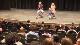 Broadway actor stops by Haslett High School to inspire performing arts students [upl. by Fesuy]