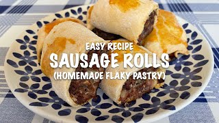 EASY RECIPE  SAUSAGE ROLLS with homemade flaky pastry [upl. by March]