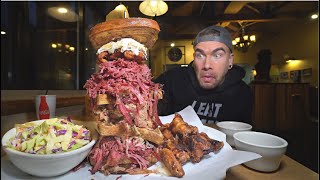 AMERICAS BIGGEST REUBEN SANDWICH CHALLENGE HAS TO BE EATEN IN 30 MINUTES  Joel Hansen [upl. by Allesig]