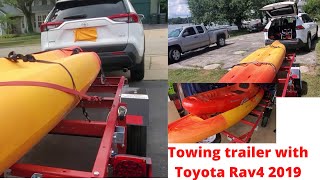 Towing small 4x8 trailer with Toyota Rav4 2019 [upl. by Ludvig]