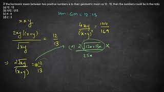 Harmonic amp Geometric Mean  Progression  CAT 1994 Quant Solution  PYQs [upl. by Stralka]