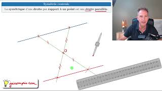 Cours ♦ Construire la symétrique dune droite par rapport à un point • Méthode 1 ♦ Cinquième [upl. by Wilhelmina262]