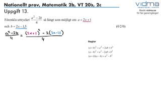 Uppgift 13 ‪Nationellt prov VT 2015 Matematik 2b 2c‬ [upl. by Dearden]