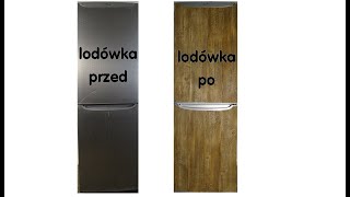 Oklejanie starej lodówki deską 3D lodówka rustykalna ramont lodówki oklejanie drewniana lodówka [upl. by Gainer]