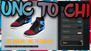 HOW TO MAKE Air Jordan 1 quotUNC to Chicagoquot IN NBA 2K21 NBA 2K21 Shoe Creator [upl. by Malik452]