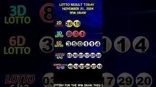 Lotto Result November 21 2024 9pm Draw shorts [upl. by Airolg]