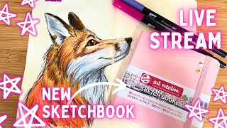 LIVE  Start A New Sketchbook With Me  Talens Art Creation Sketchbook [upl. by Ihel]