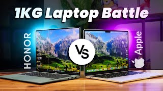 Battle of 1KG laptops Honor MagicBook Art 14 vs MacBook Air [upl. by Ecinahc698]