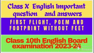 Class X ENGLISH Important Question and answer of all chapters [upl. by Allehs]