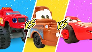 🏁 La course dans la neige avec Flash McQueen Jeux pour enfants avec voitures [upl. by Decker]