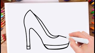 How to Draw Chappal Learn Drawing Ladies Shoes Step by Step for Kids [upl. by Anneuq482]