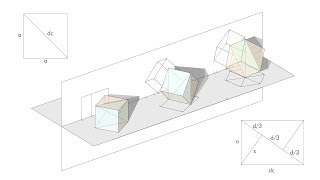 El Cubo en Sistema Diédrico 🎲 Teoría  Sección Principal  Apoyado en Cara Arista y Vértice [upl. by Eelydnarb]